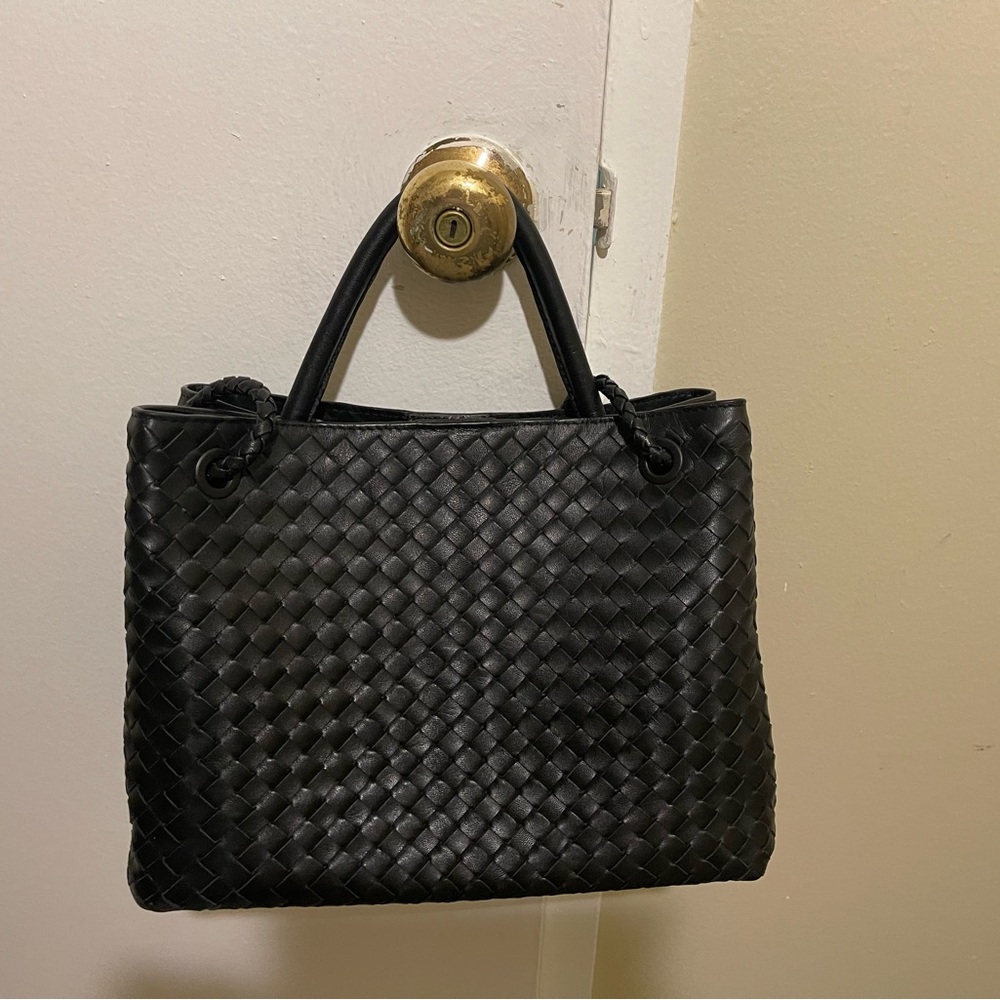 Quince Black Woven Tote Bag